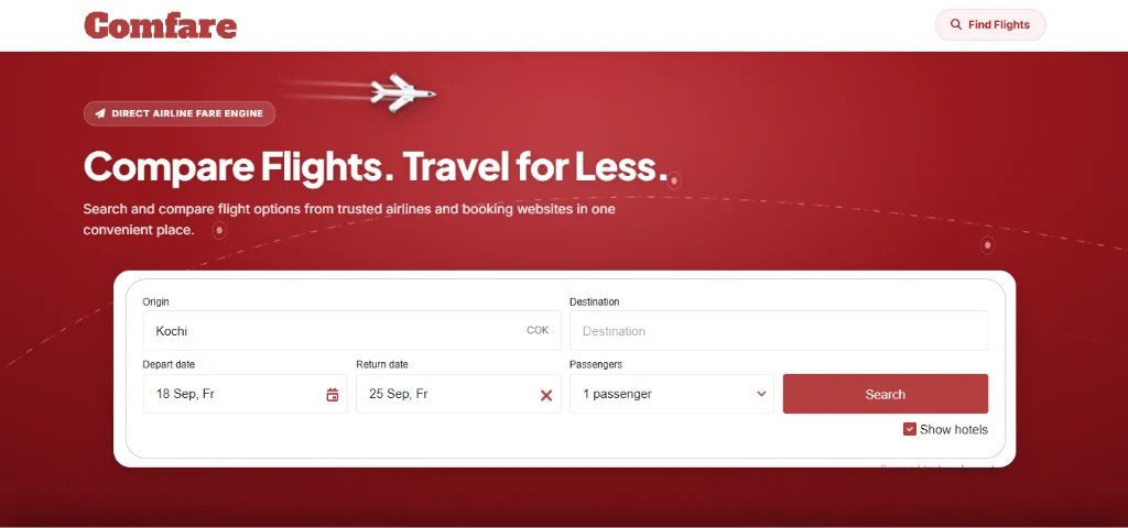 Comfare Online Travel Platform